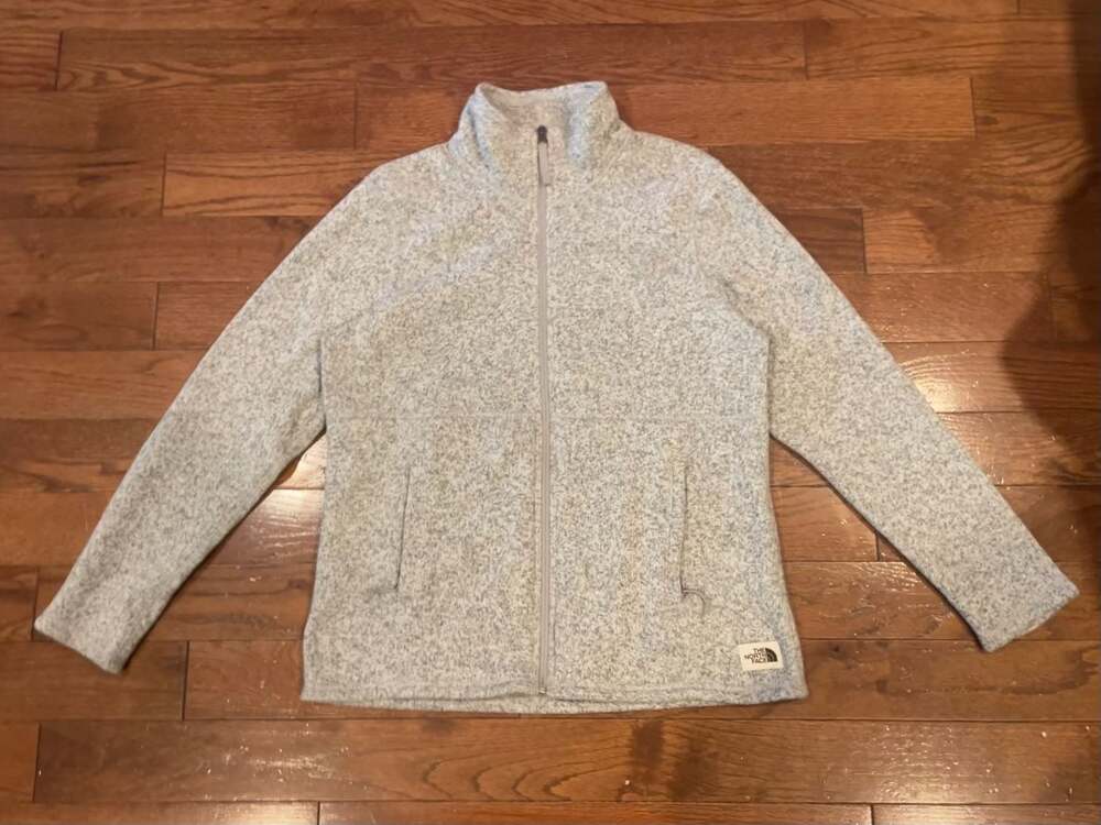 The North Face Full Zip Fleece Jacket Women’s L Gray Heather Cozy Gorpcore - Picture 3 of 9